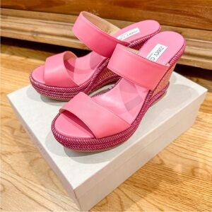 Jimmy Choo Pink Wedge Sandals Size 8 / 38.5 LIKE NEW
